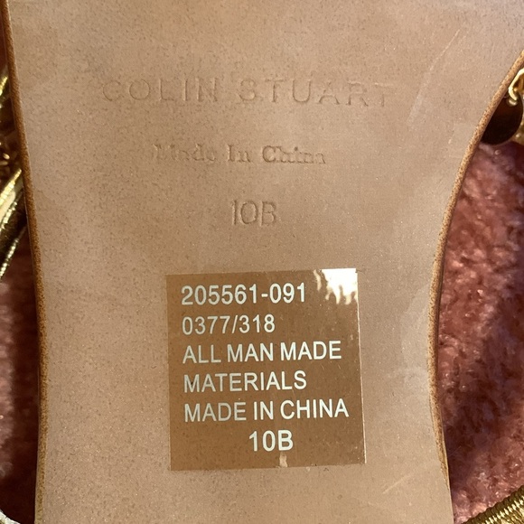 Colin Stewart Gold Ring Embellished Flat Sandals 🔴 - Picture 7 of 13